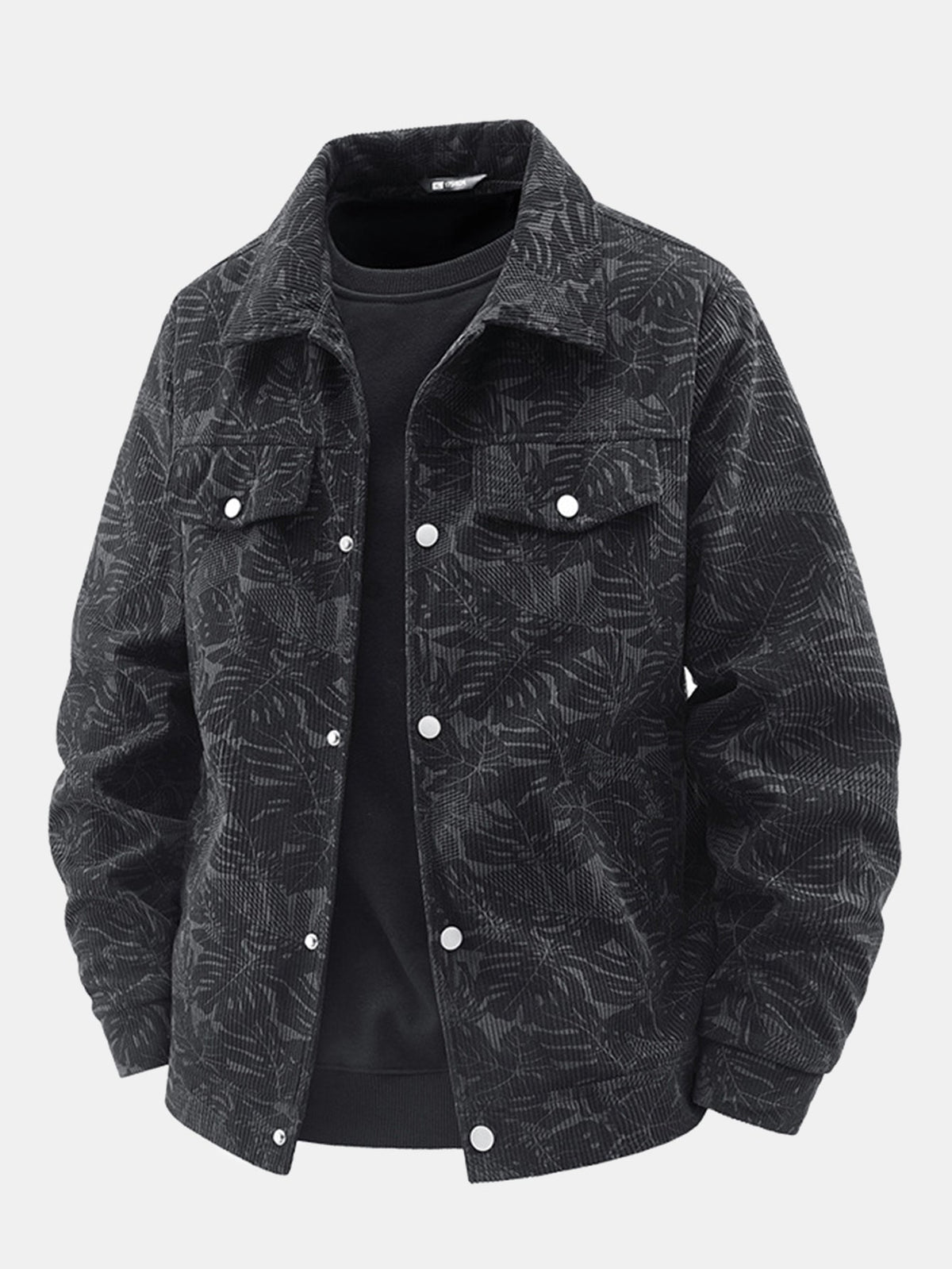 Chaqueta de pana con estampado de hojas