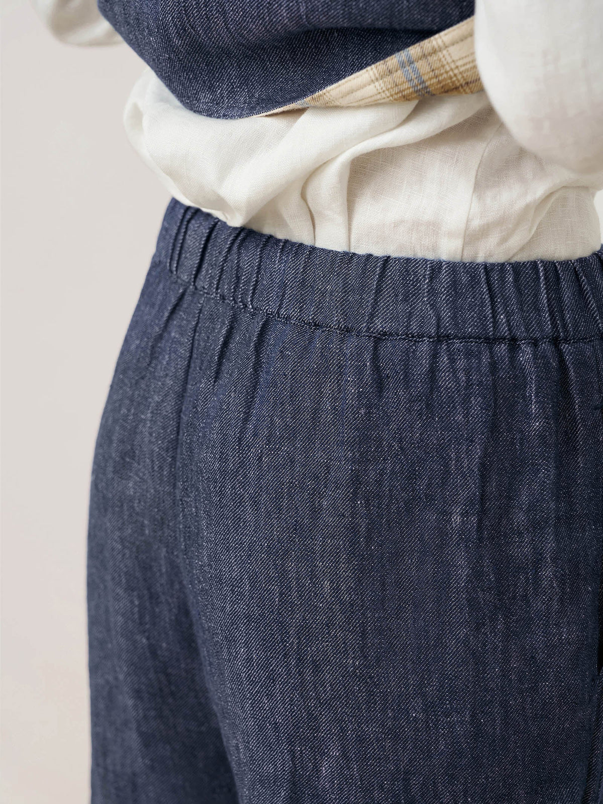 Pantalones de cintura recta 100% lino