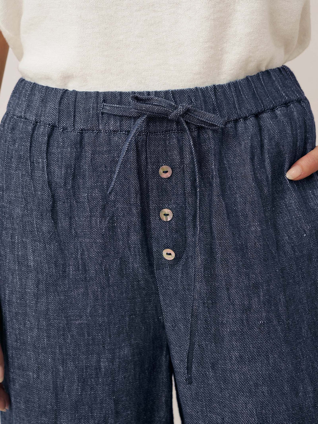 Pantalones de cintura recta 100% lino