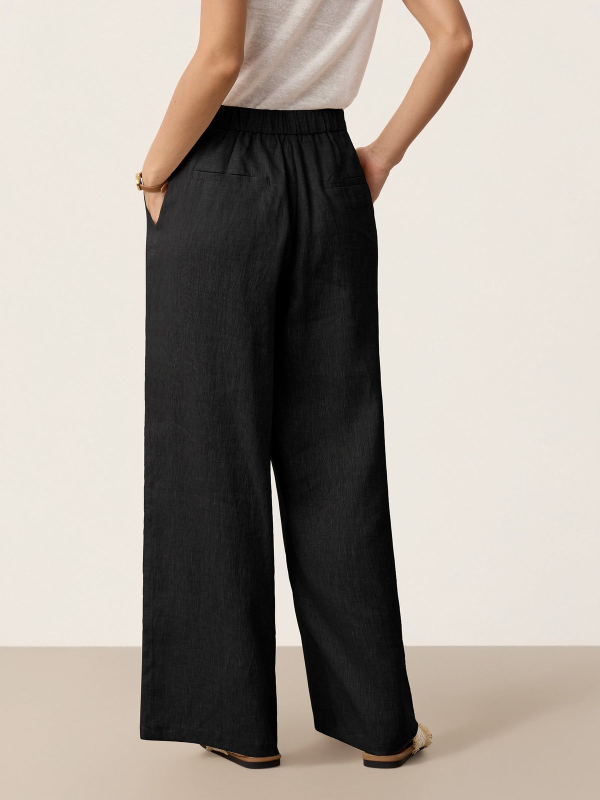 Pantalones 100% lino abotonados