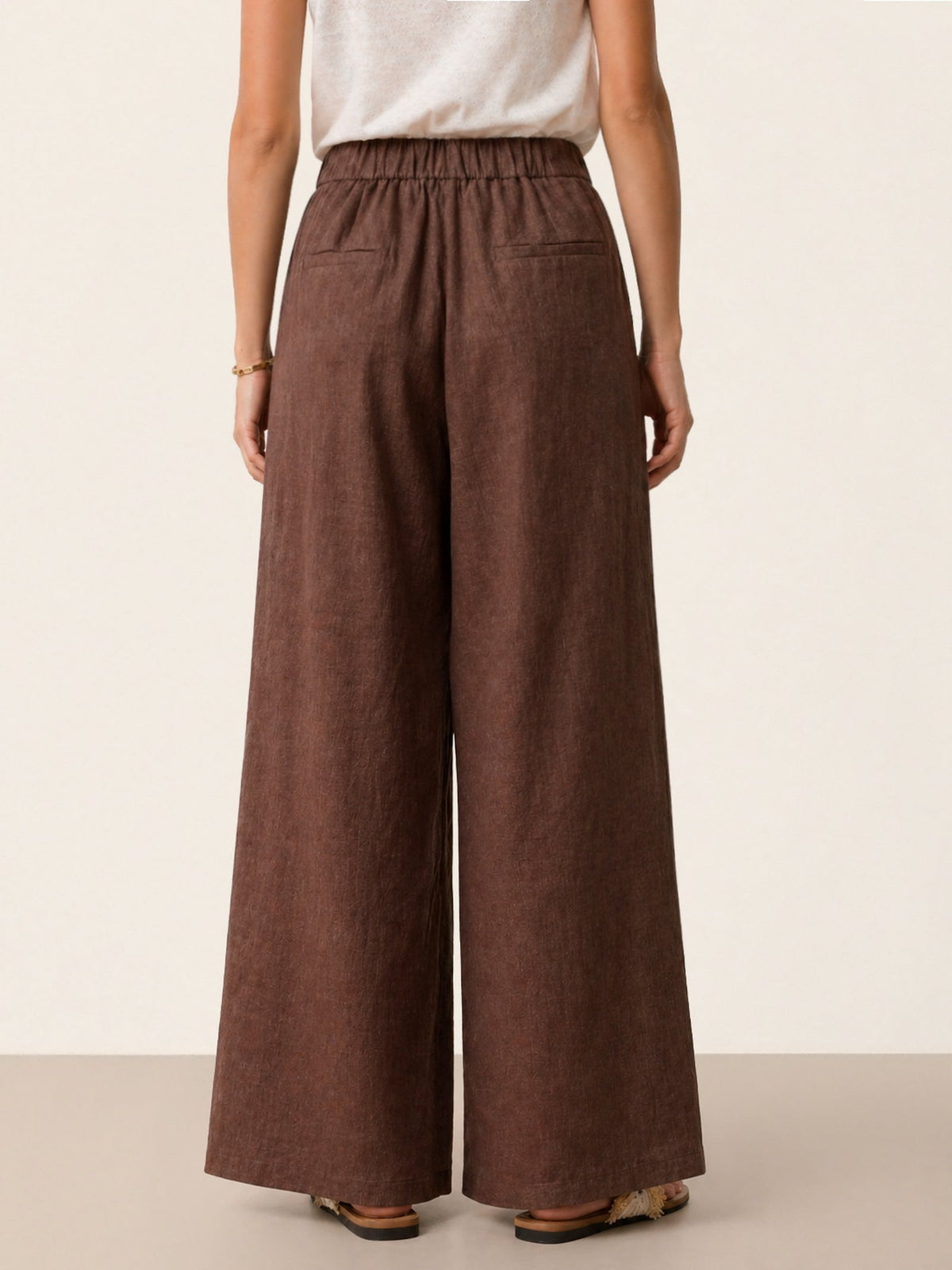 Pantalones 100% lino abotonados