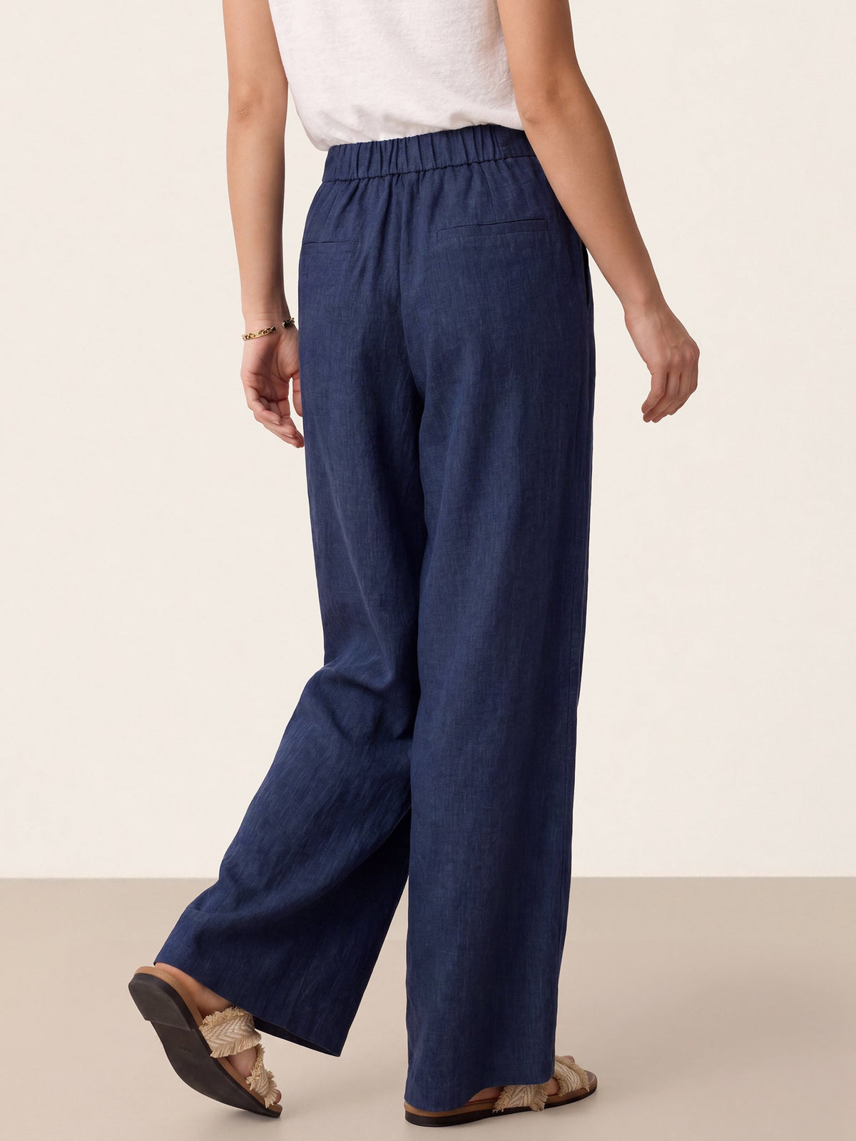 Pantalones 100% lino abotonados