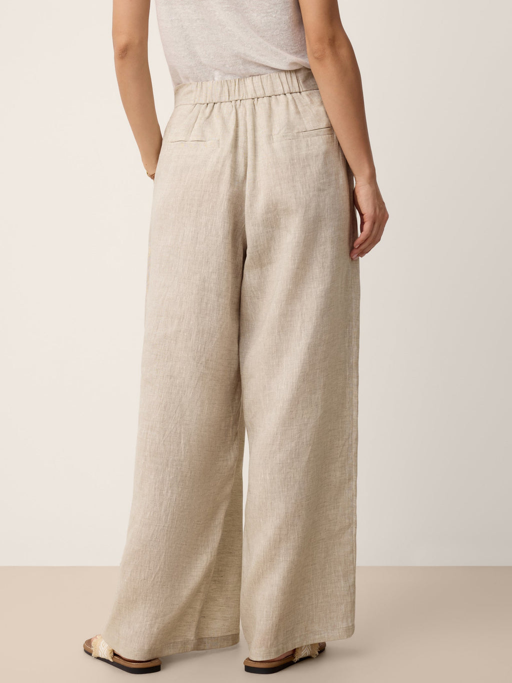 Pantalones 100% lino abotonados