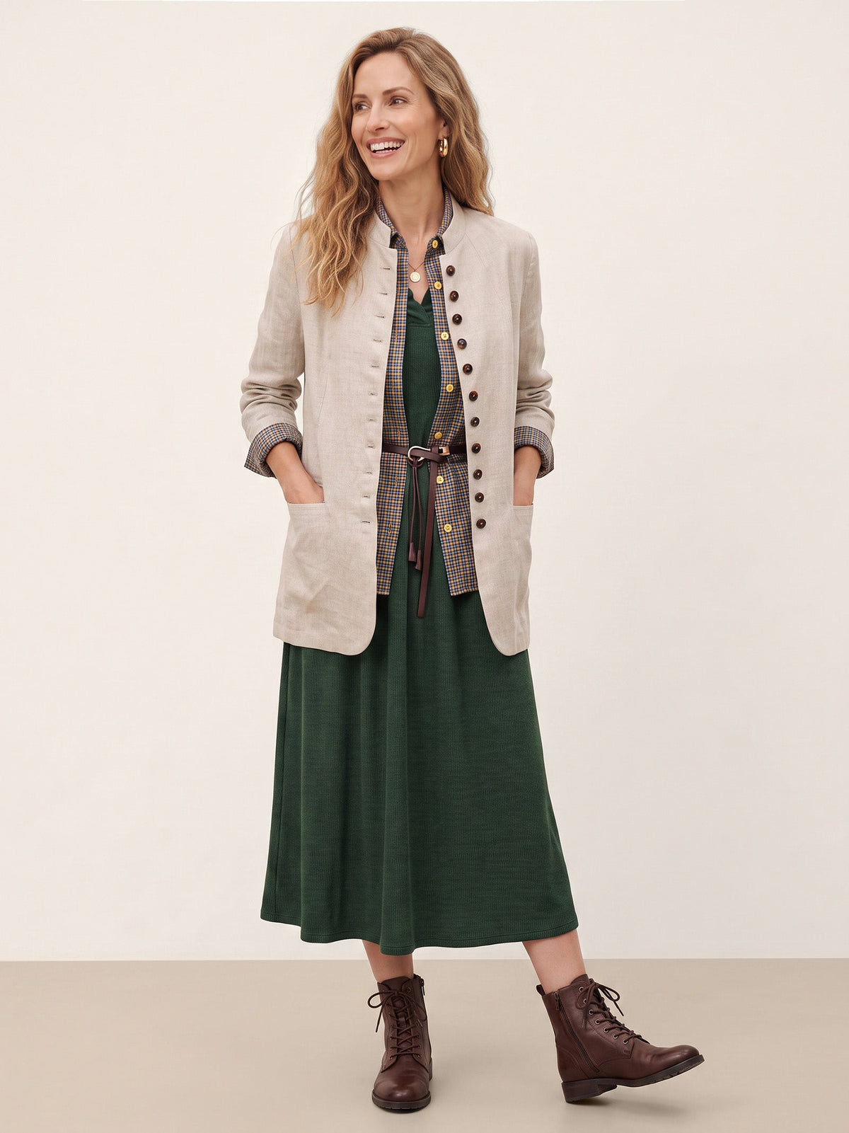Chaqueta larga de lino ALIDA