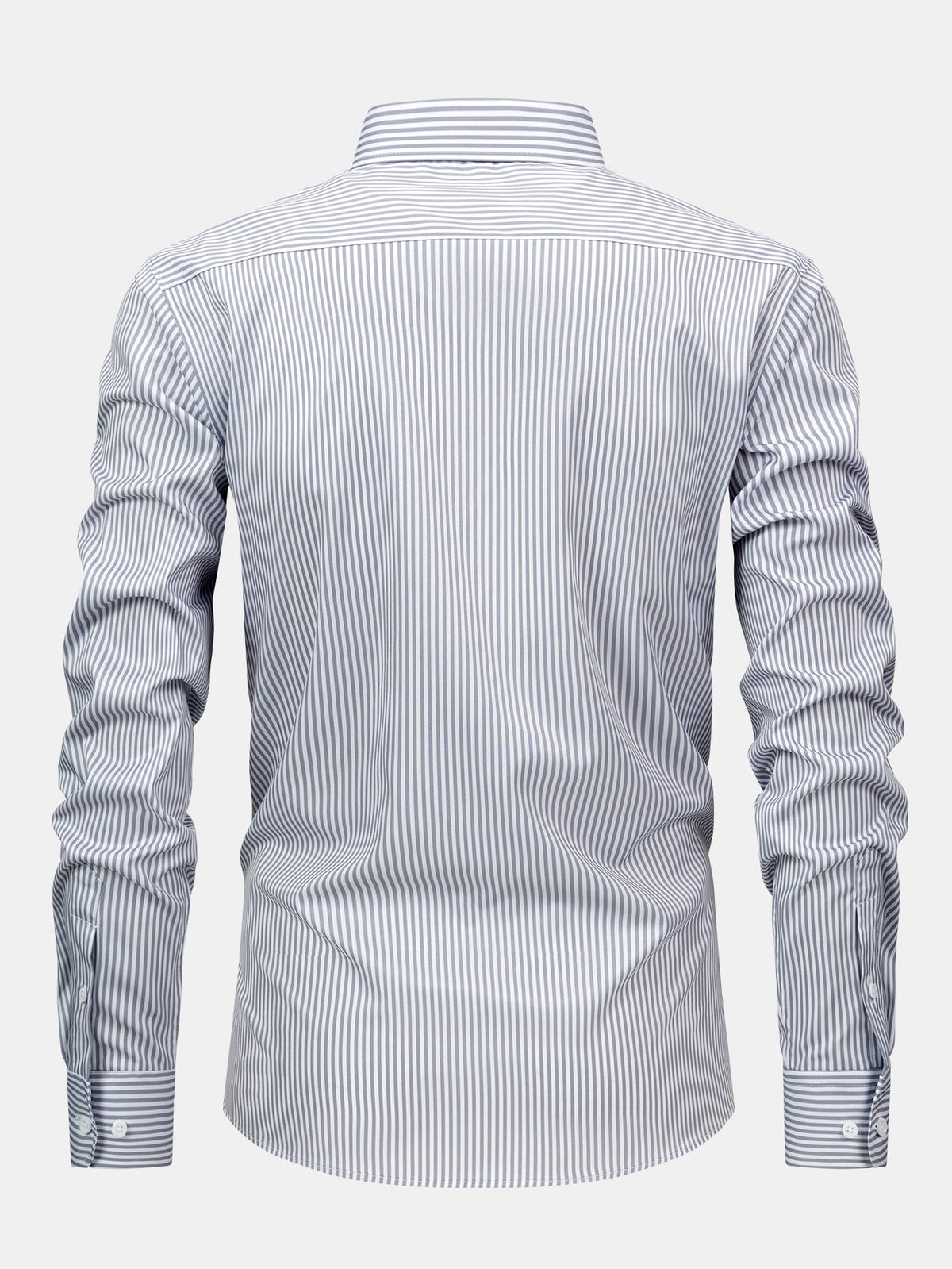 Camisa con botones de rayas de manga larga