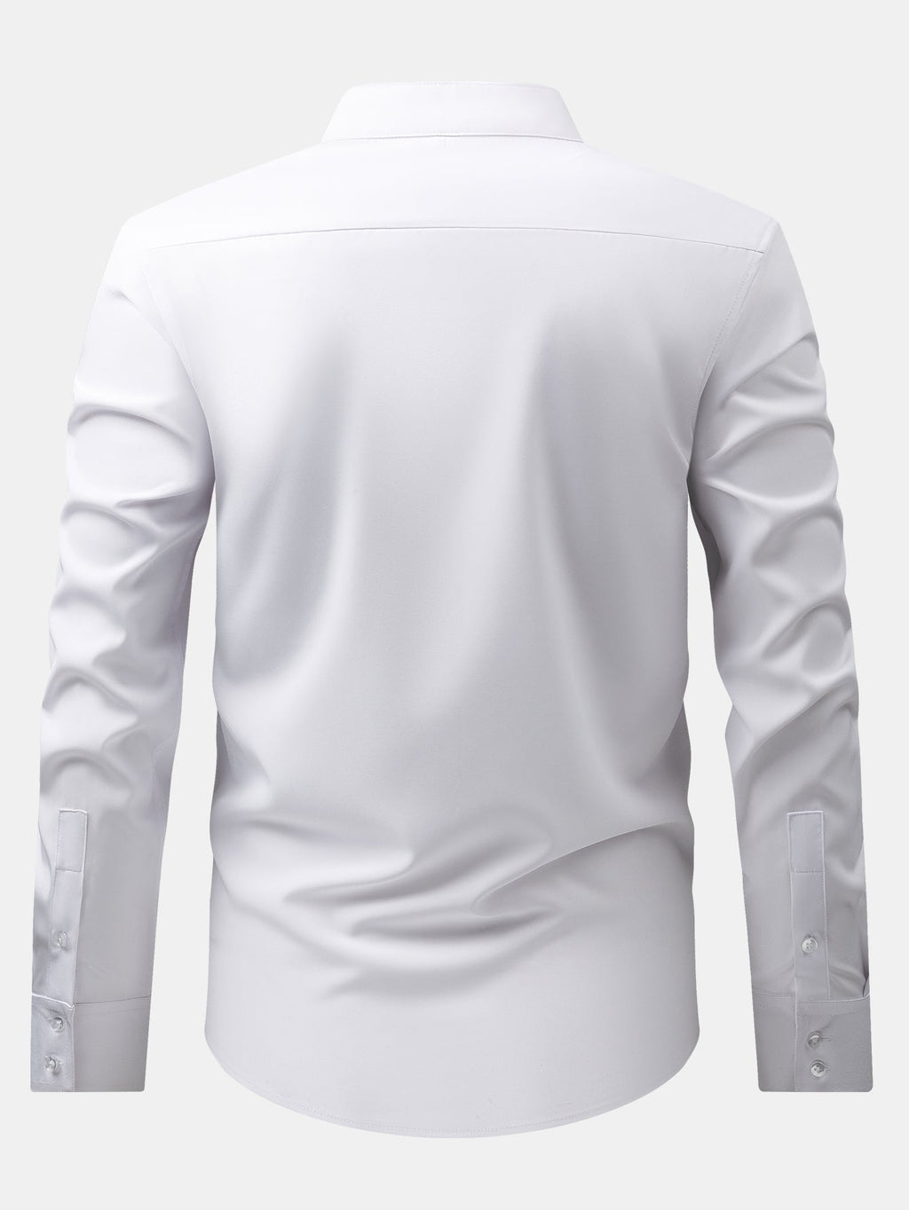 Camisa de Vestir con Cuello Mao y Pantalón Ajustado de Corte Cónico