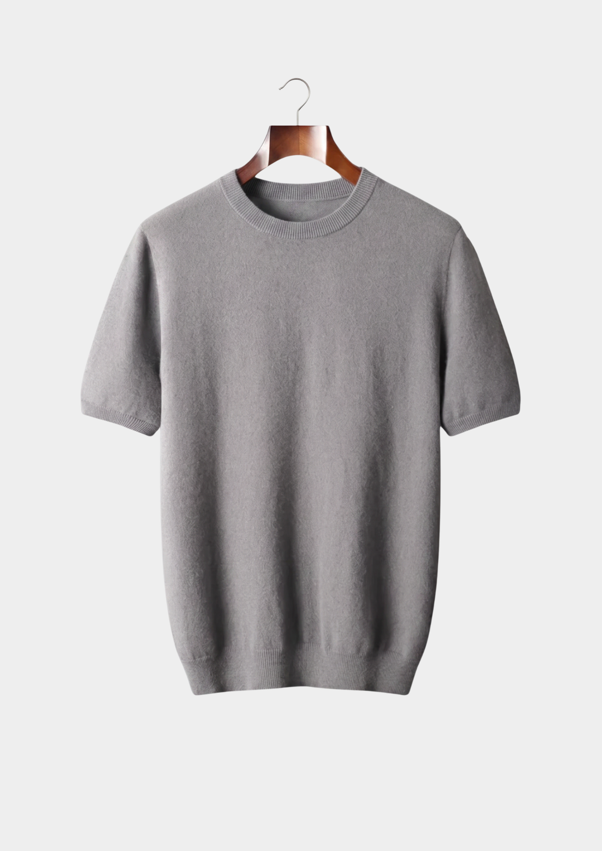 Camiseta clásica de cuello redondo 100 % cachemira