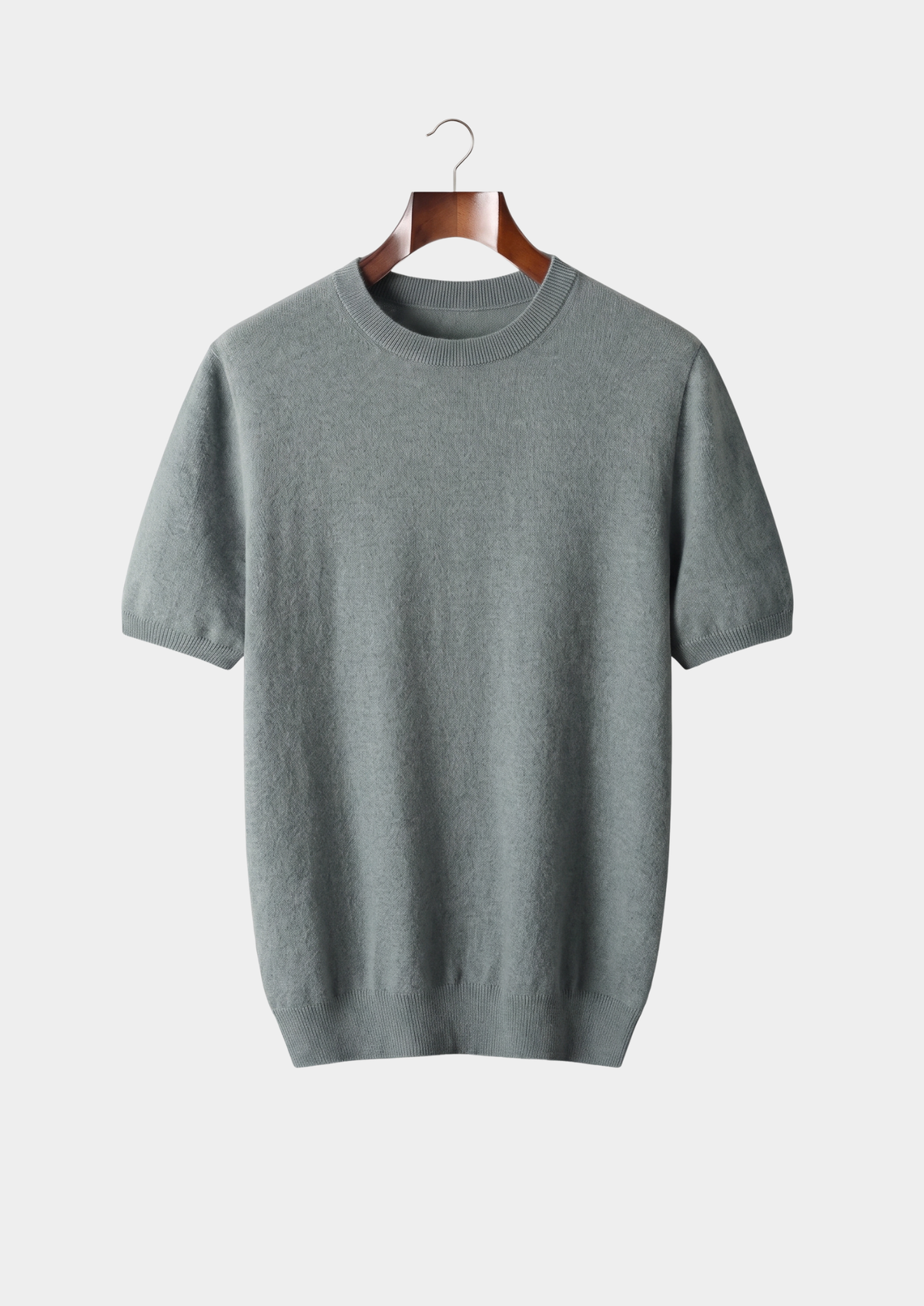 Camiseta clásica de cuello redondo 100 % cachemira