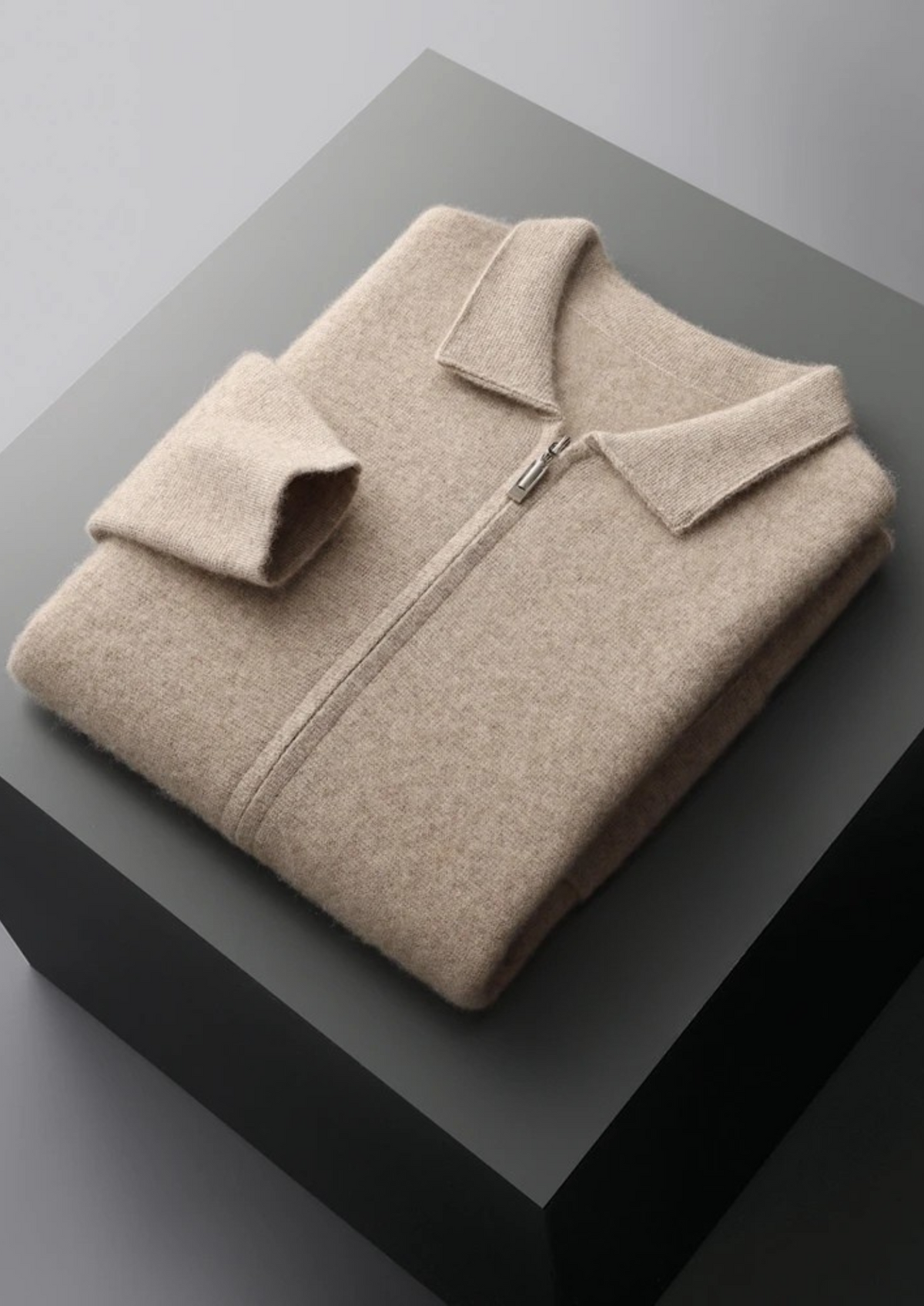 Jersey 100% cachemir con cremallera