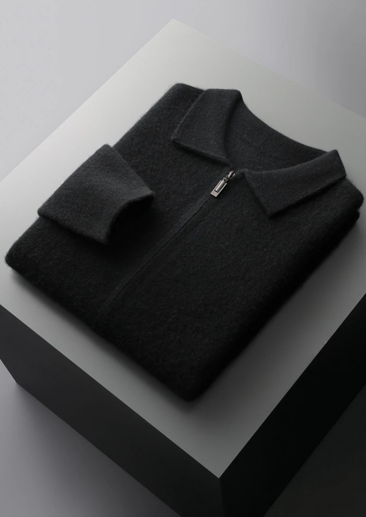 Jersey 100% cachemir con cremallera