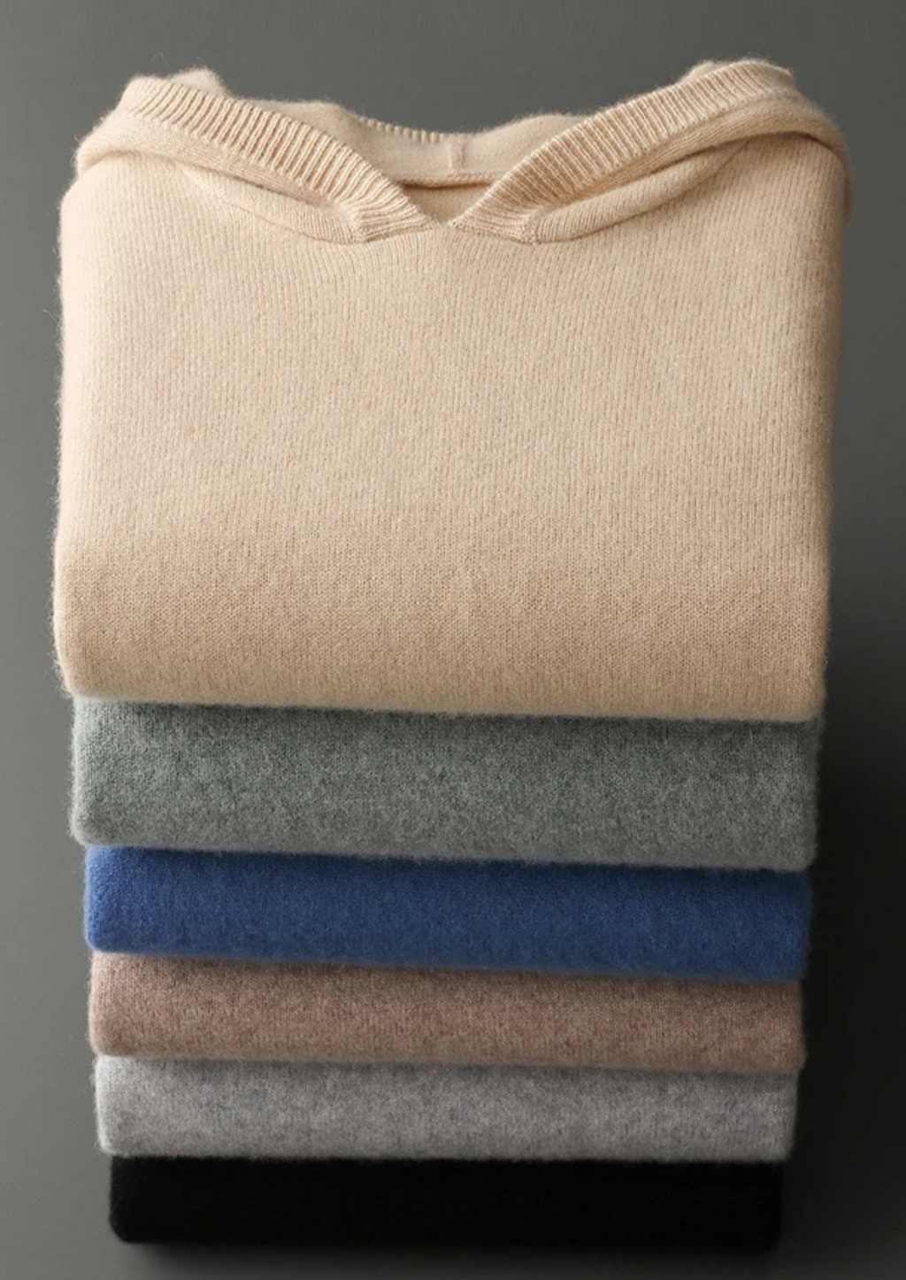 Sudadera 100% cachemir con capucha