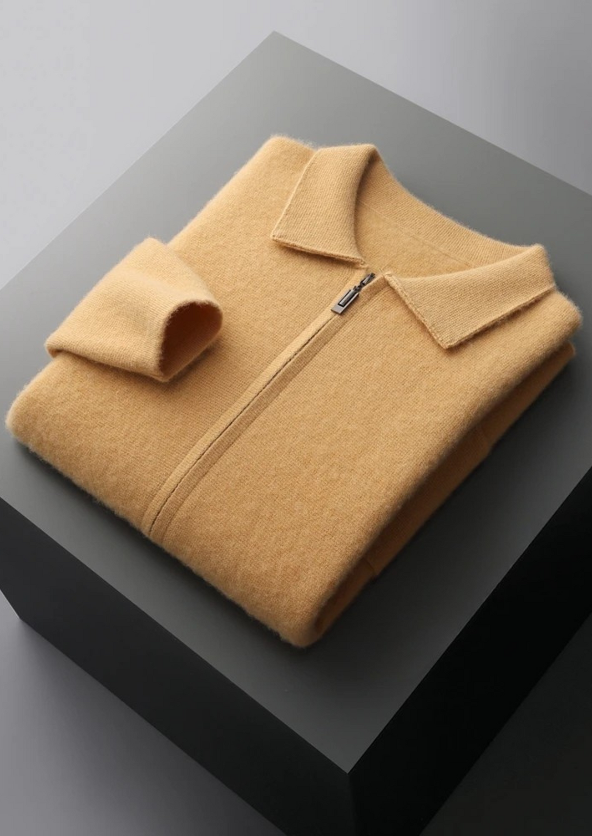 Jersey 100% cachemir con cremallera