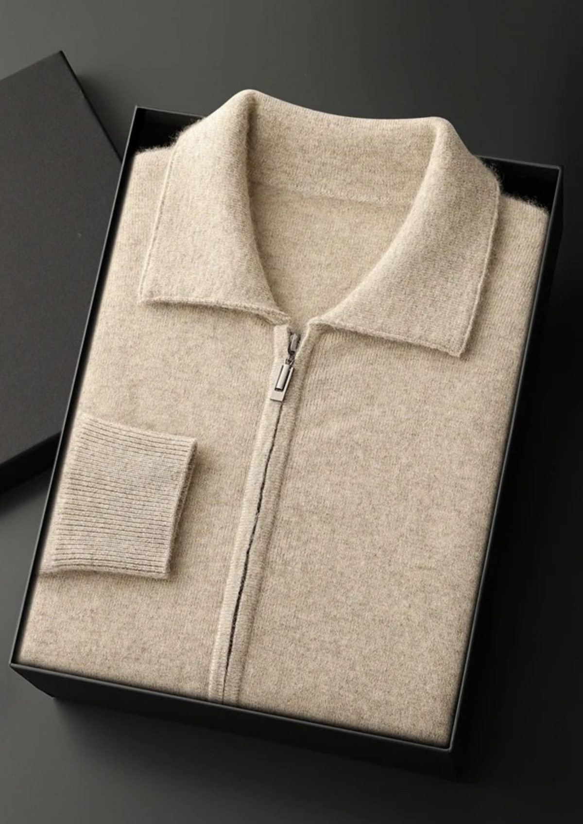 Jersey 100% cachemir con cremallera