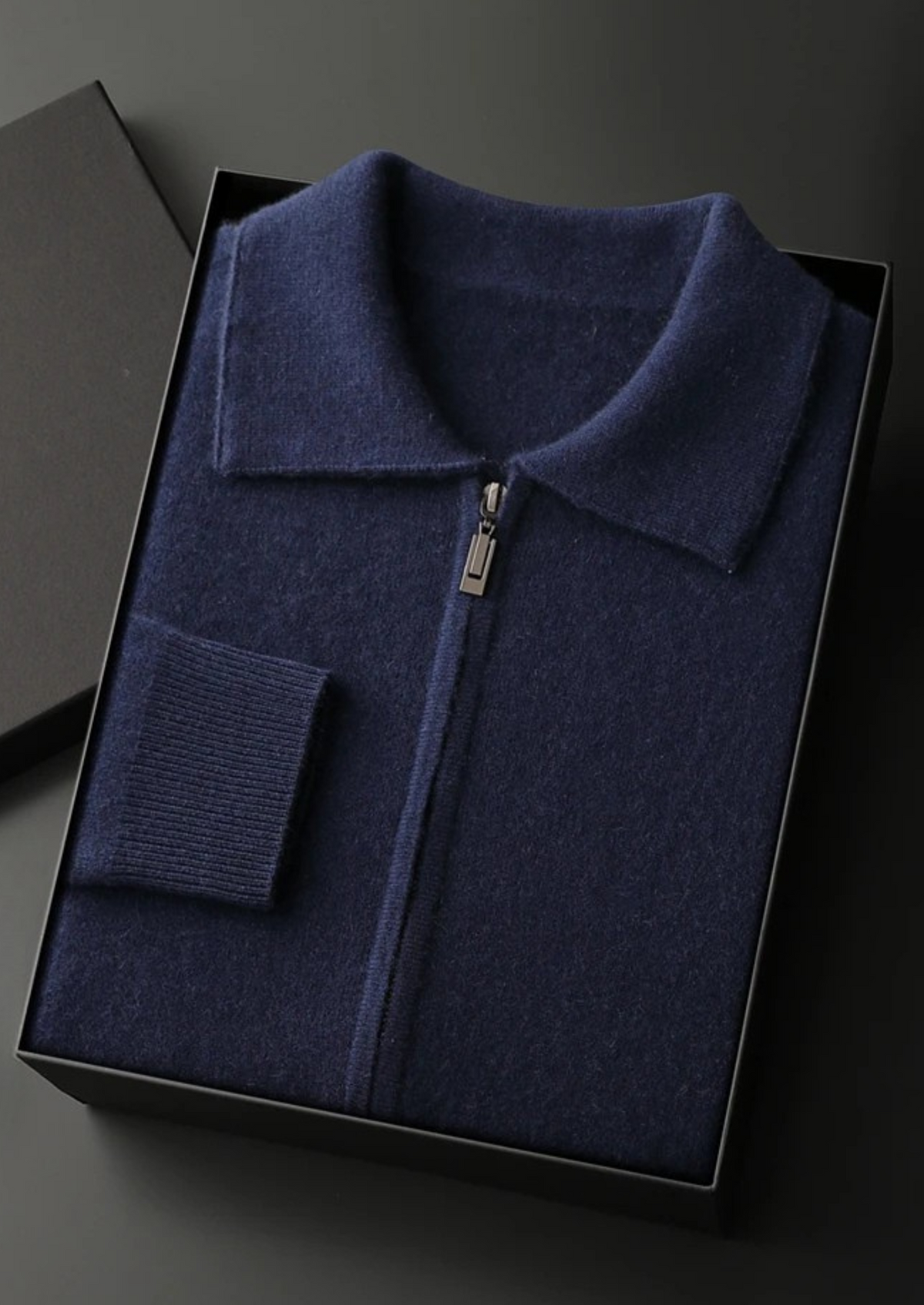 Jersey 100% cachemir con cremallera
