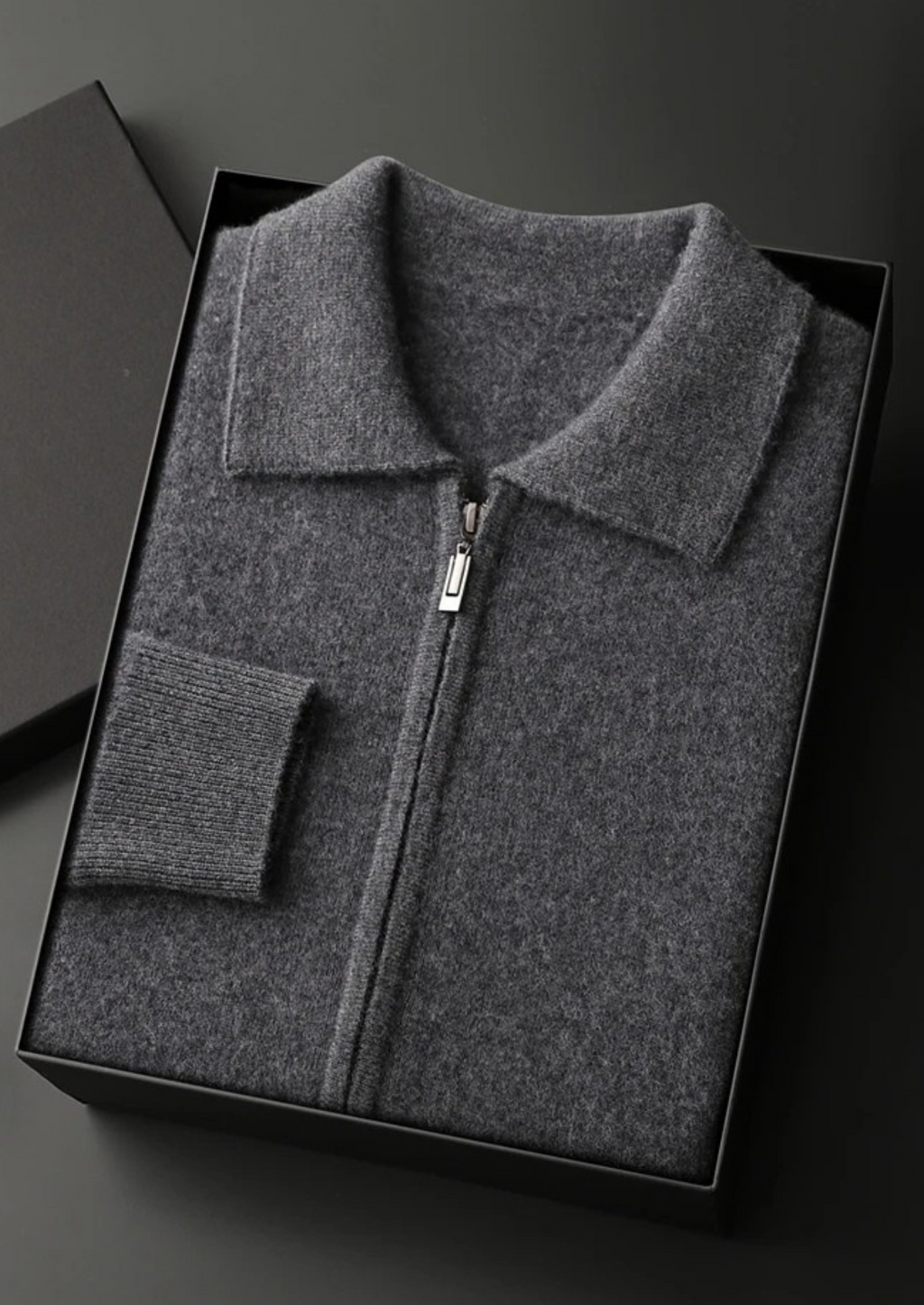 Jersey 100% cachemir con cremallera