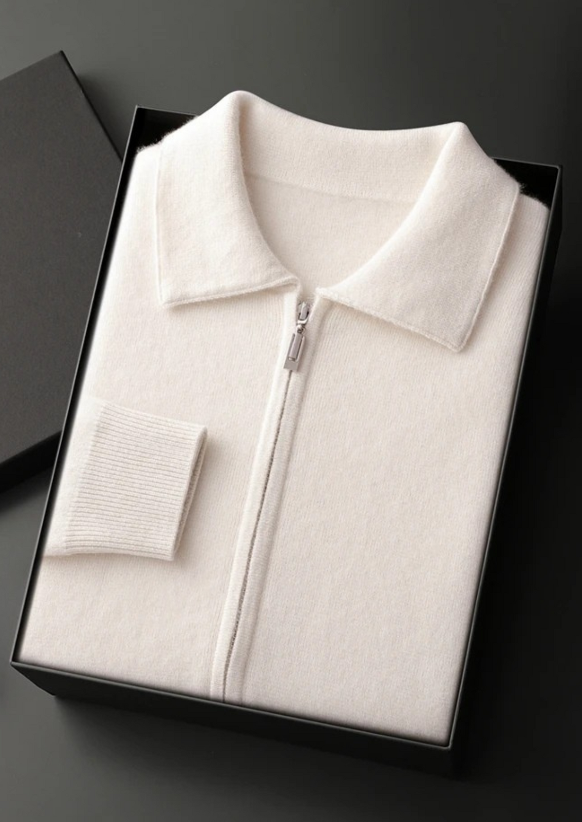 Jersey 100% cachemir con cremallera