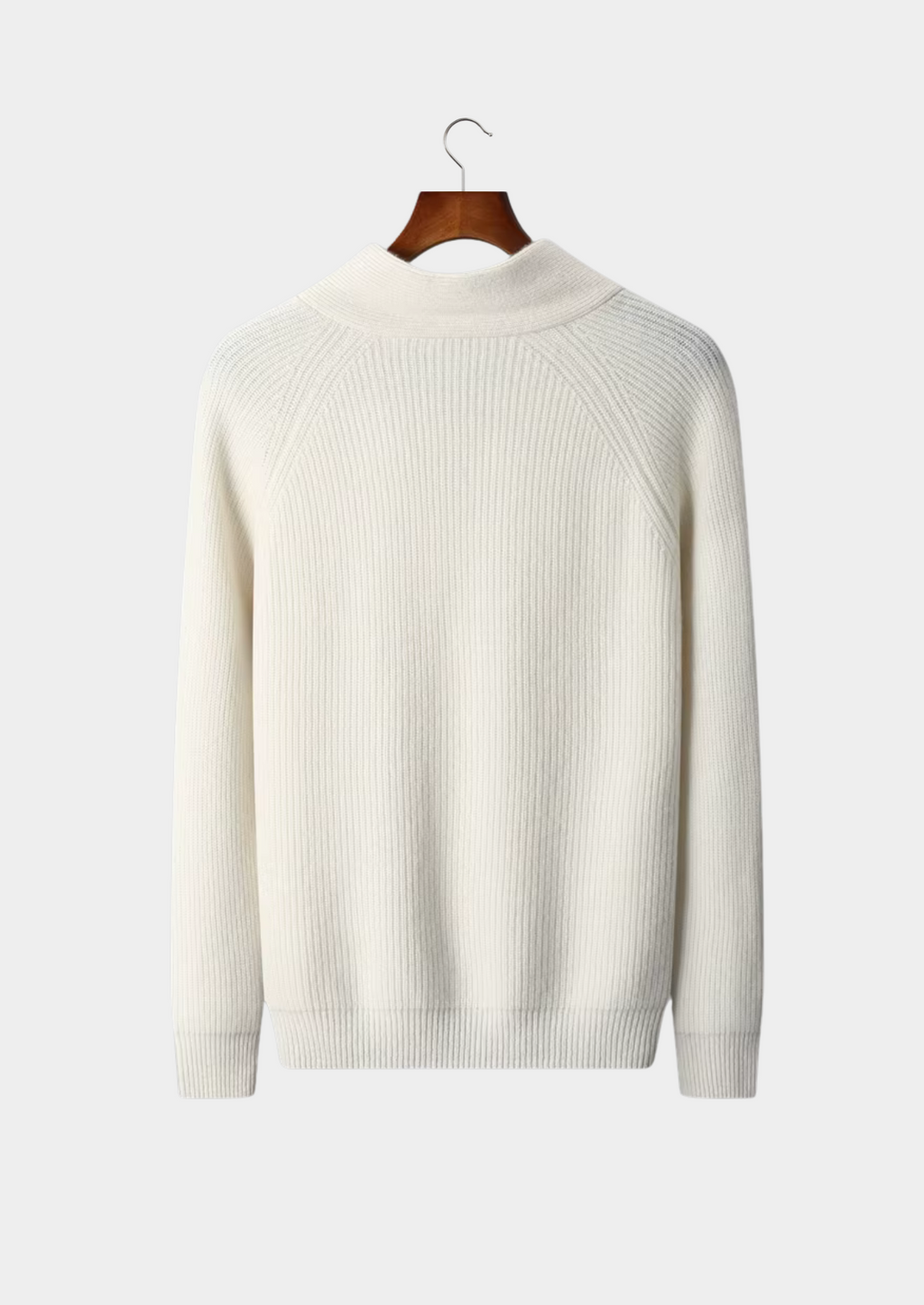 Jersey cachemire 100% con Cuello en V en Canalé