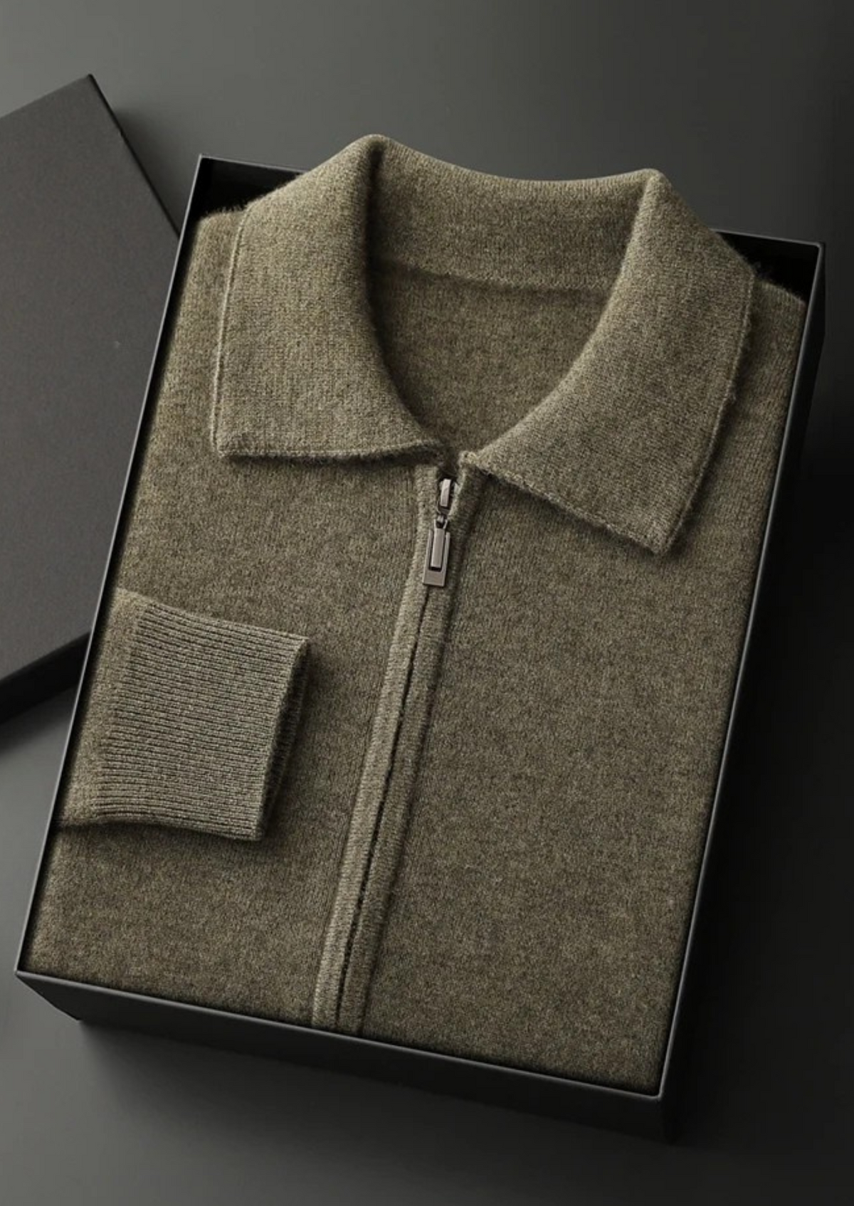 Jersey 100% cachemir con cremallera