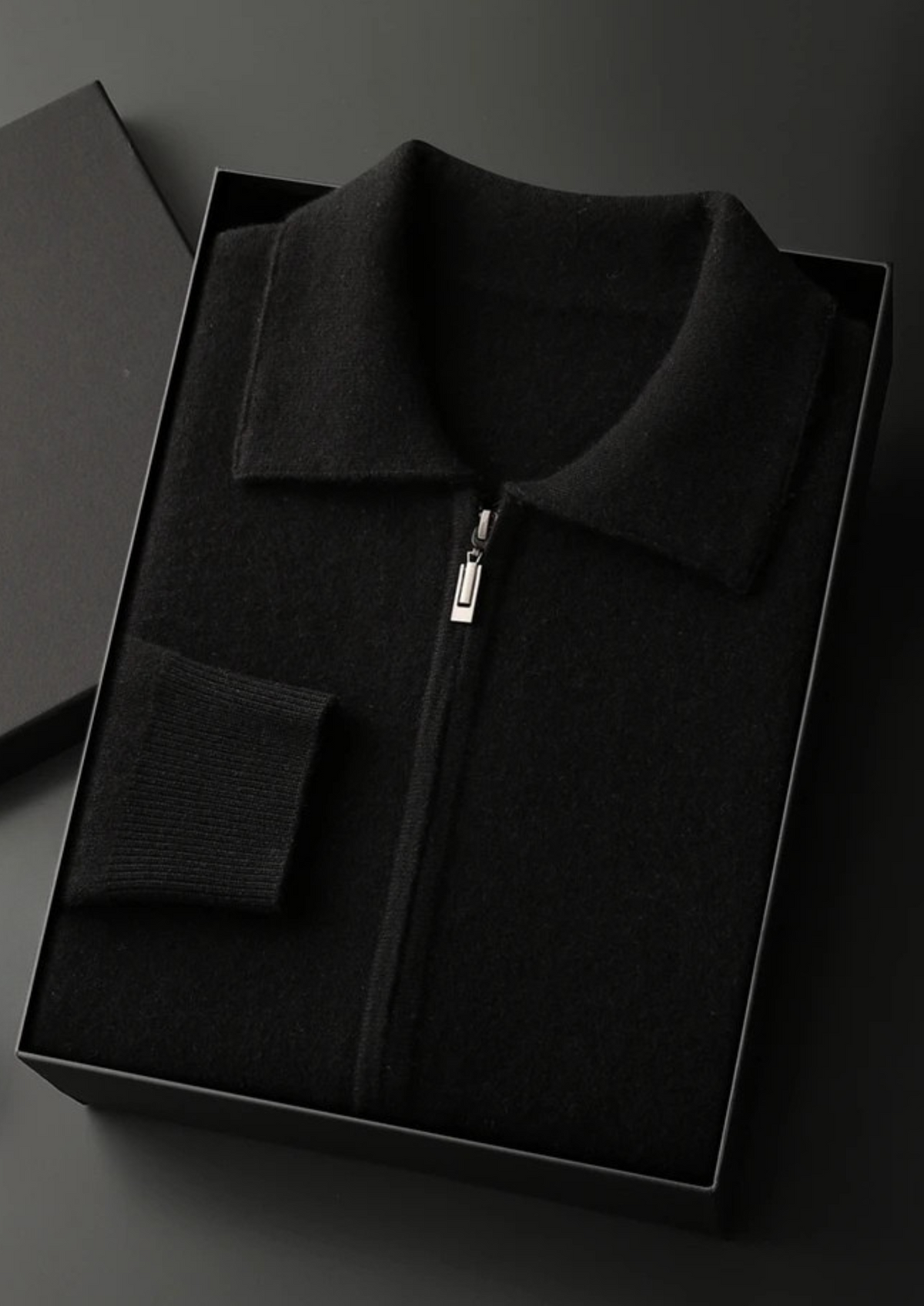 Jersey 100% cachemir con cremallera