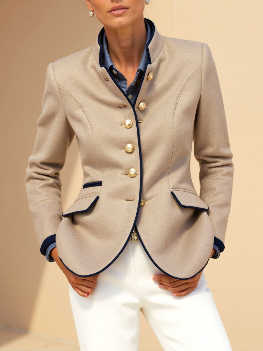 Chaqueta tipo abrigo Vintage con botones