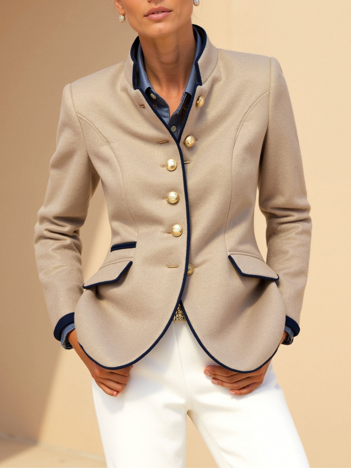 Chaqueta tipo abrigo Vintage con botones