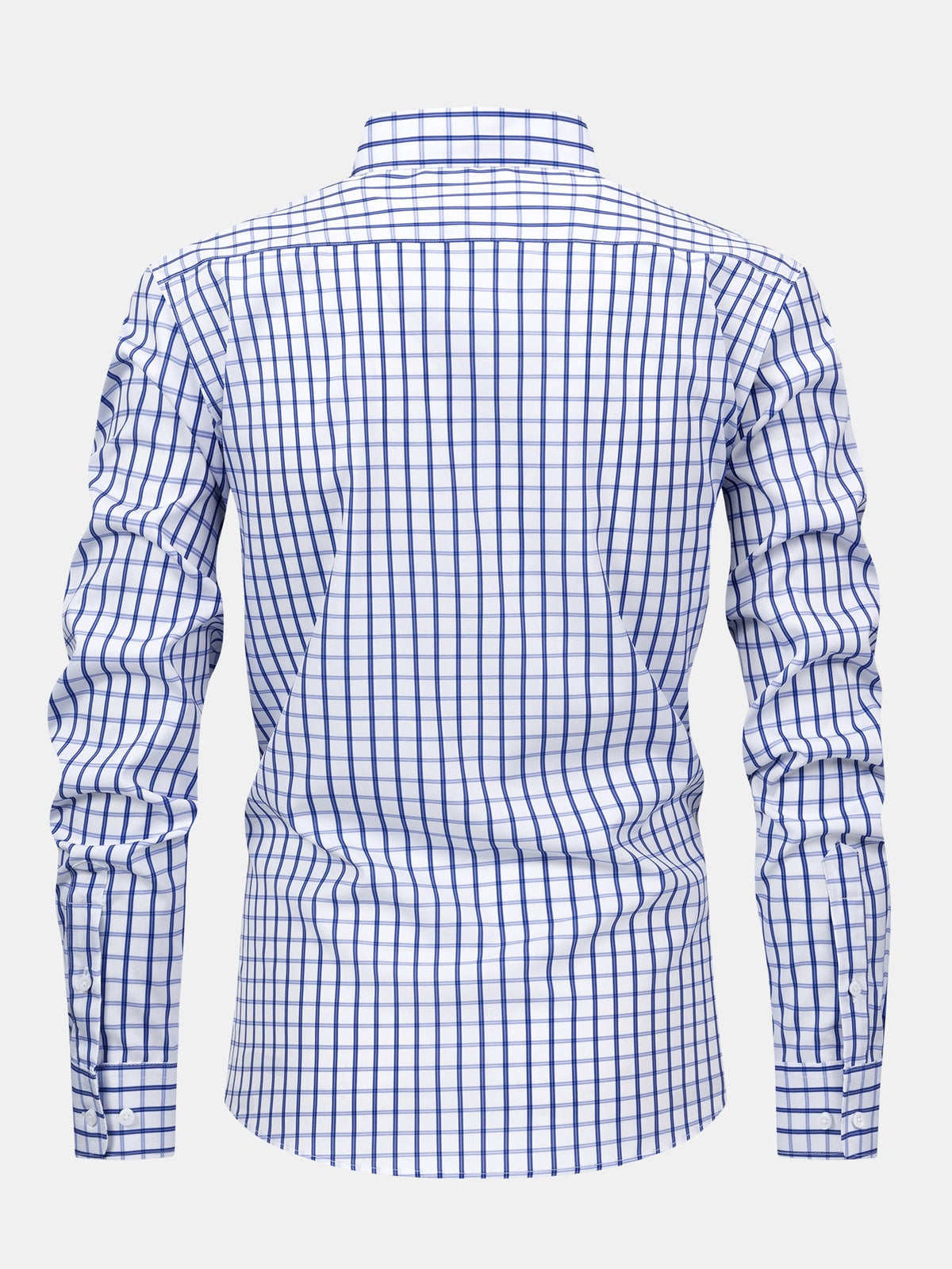 Camisa con botones de cuadros de manga larga