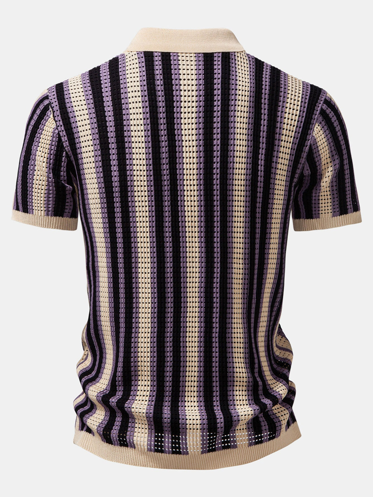 Camisa de crochet con ojales a rayas