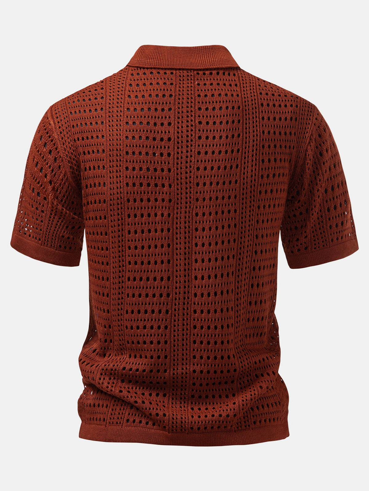 Polo de crochet con cuello en V & Pantalones de lino