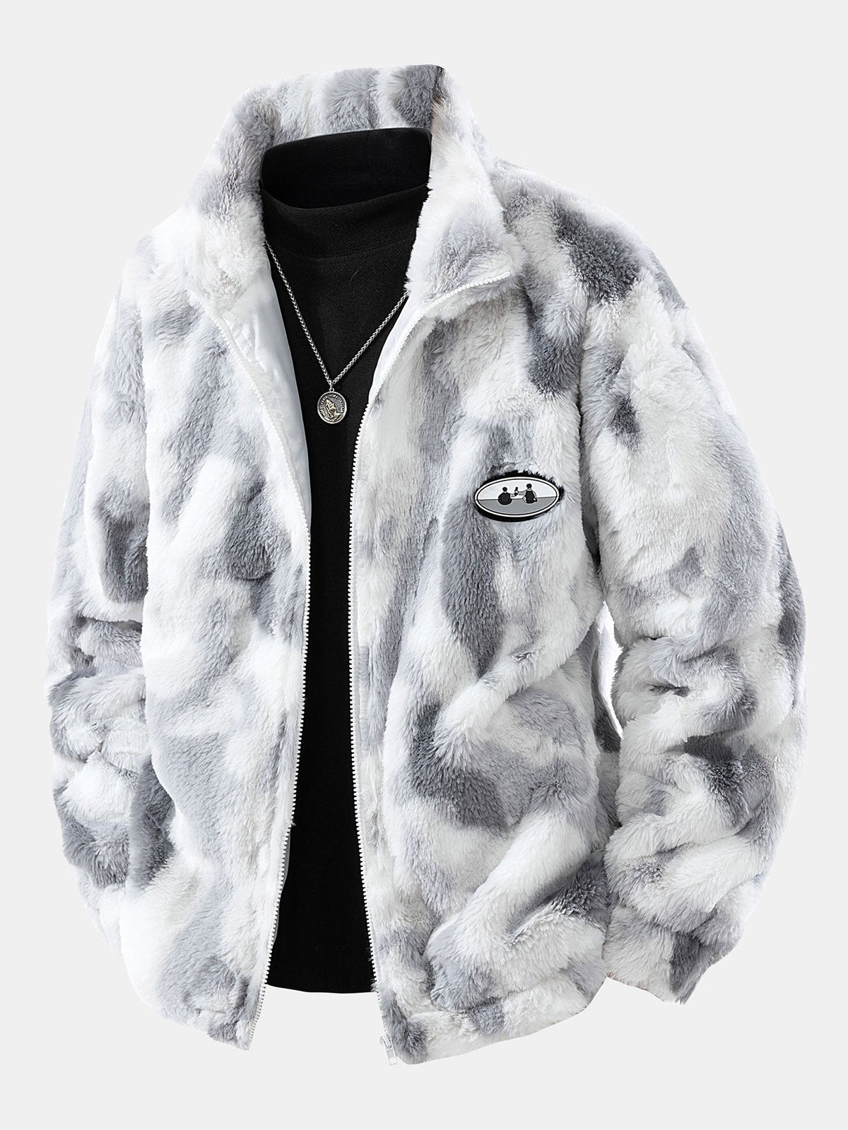 Chaqueta con cremallera de piel sintética