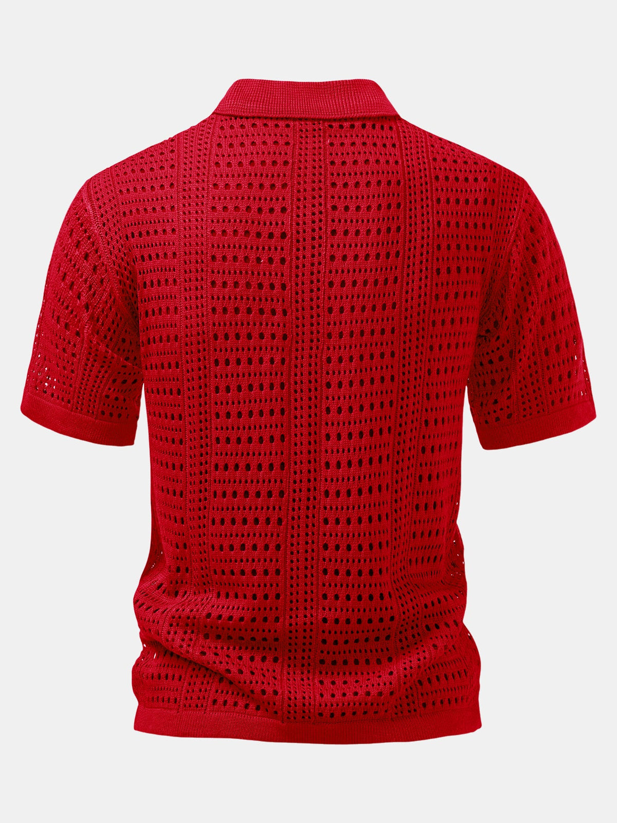 Polo de crochet con cuello en V & Pantalones de lino