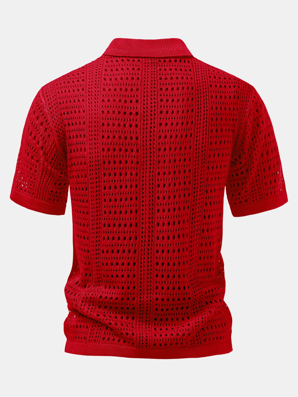Gehäkeltes Poloshirt mit V-Ausschnitt