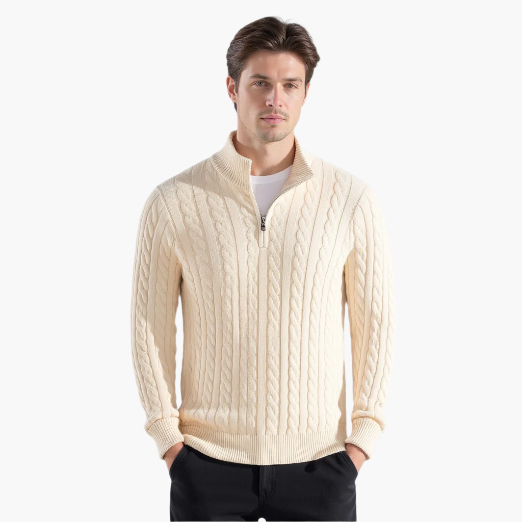 Jersey Trenzado Media Cremallera