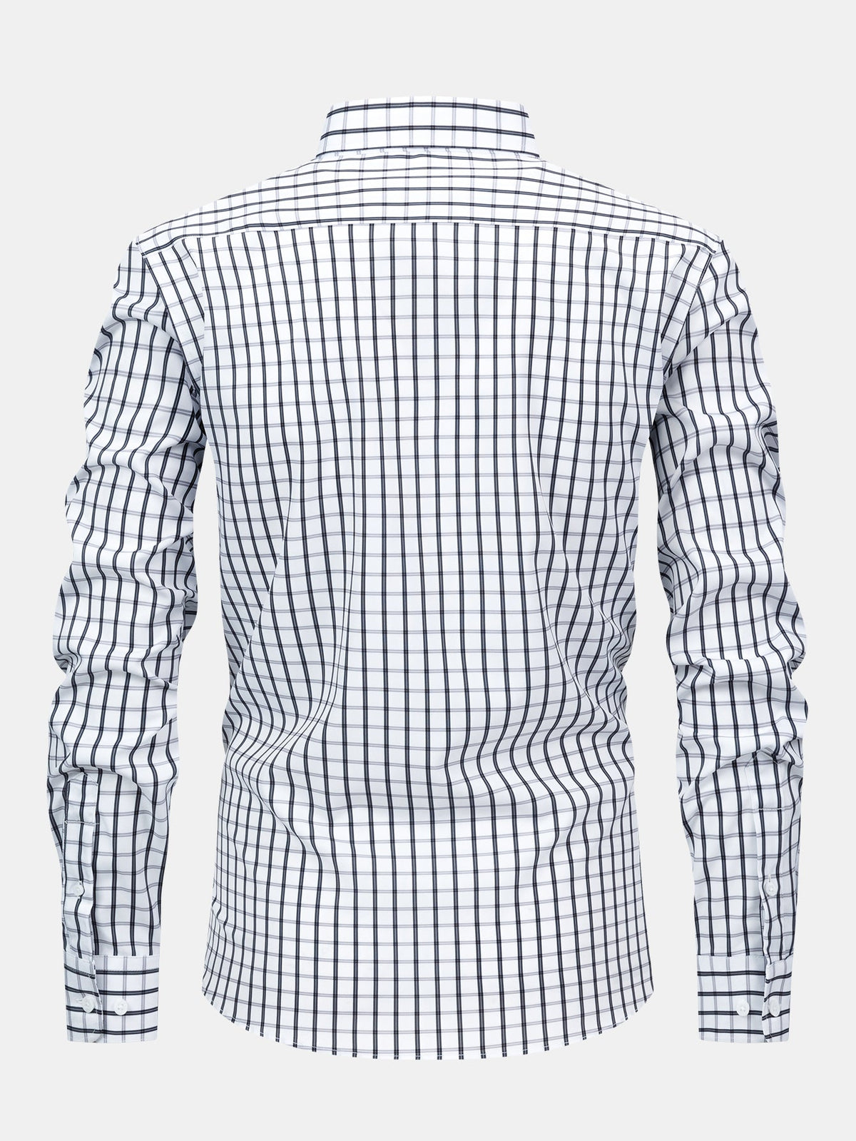Camisa con botones de cuadros de manga larga