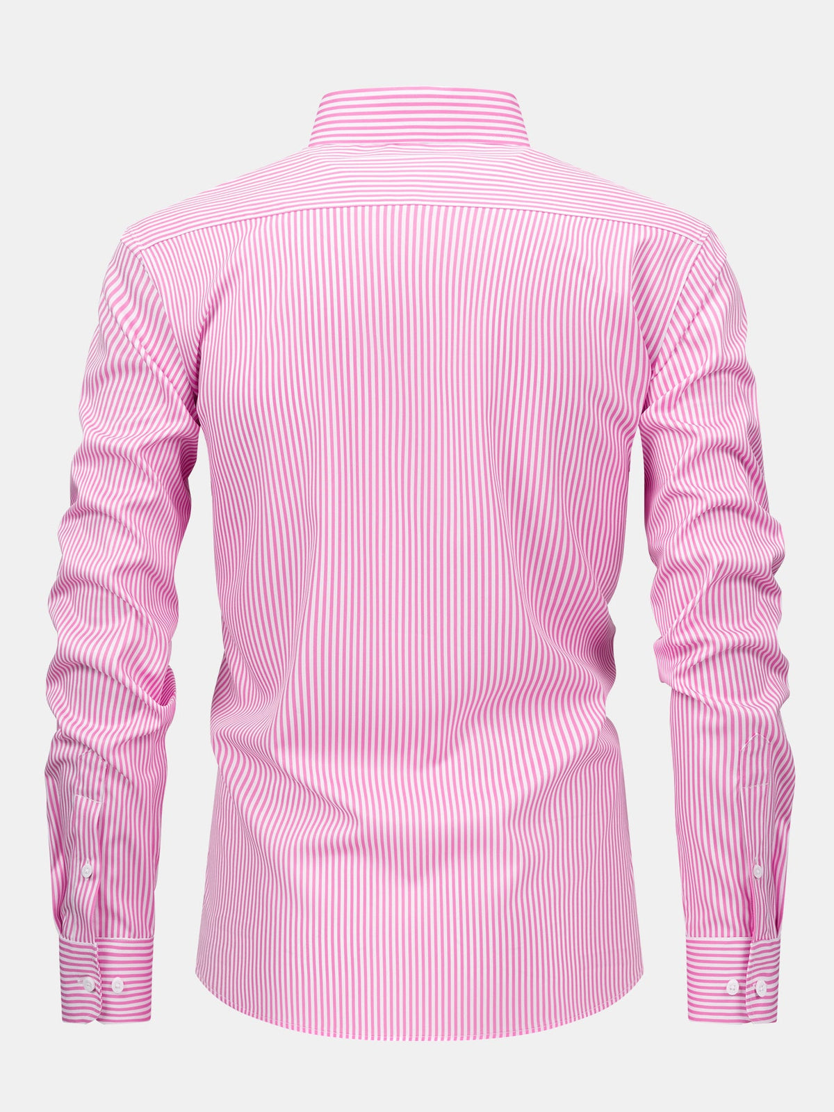Camisa con botones de rayas de manga larga
