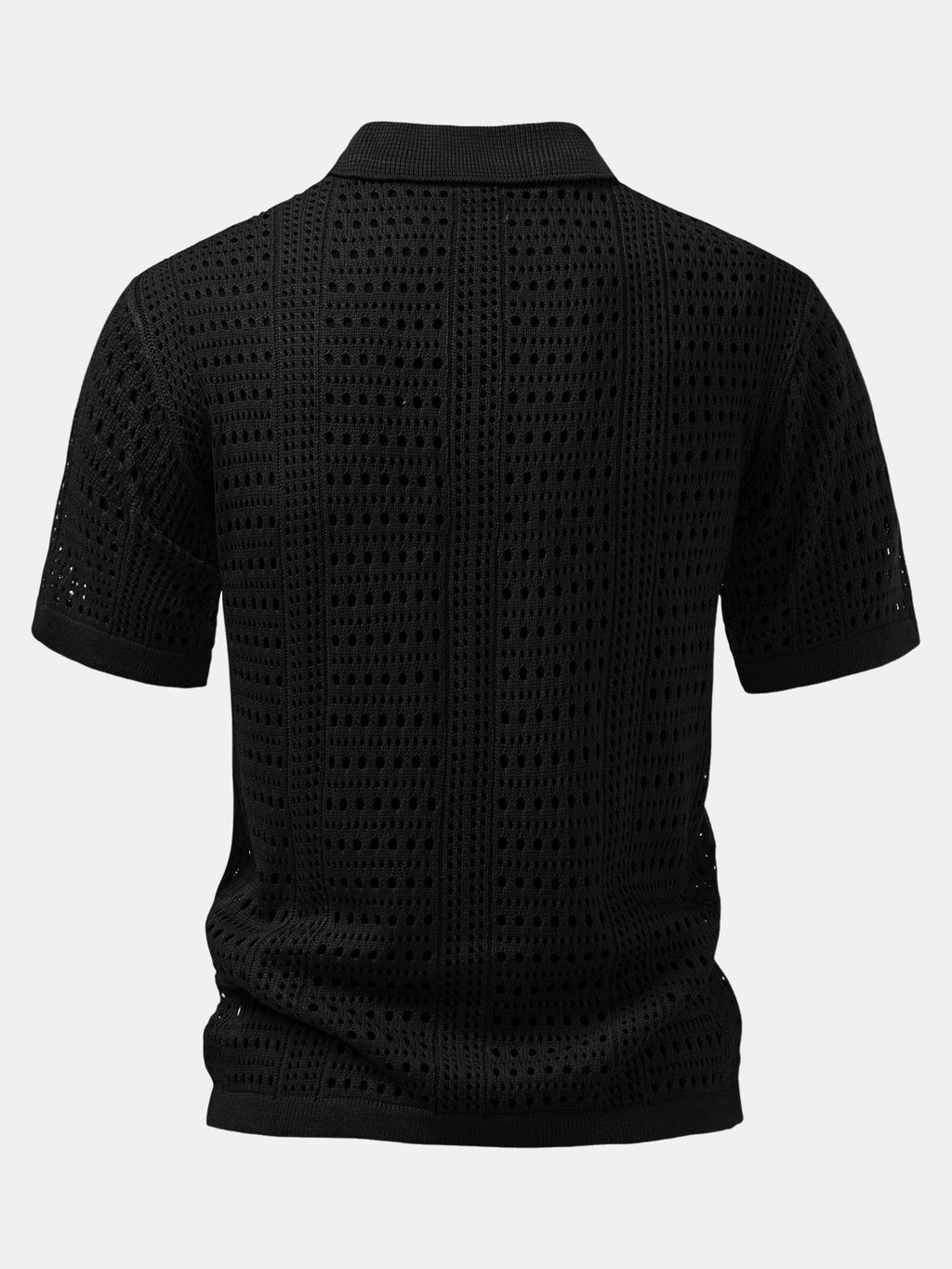Polo de crochet con cuello en V & Pantalones de lino