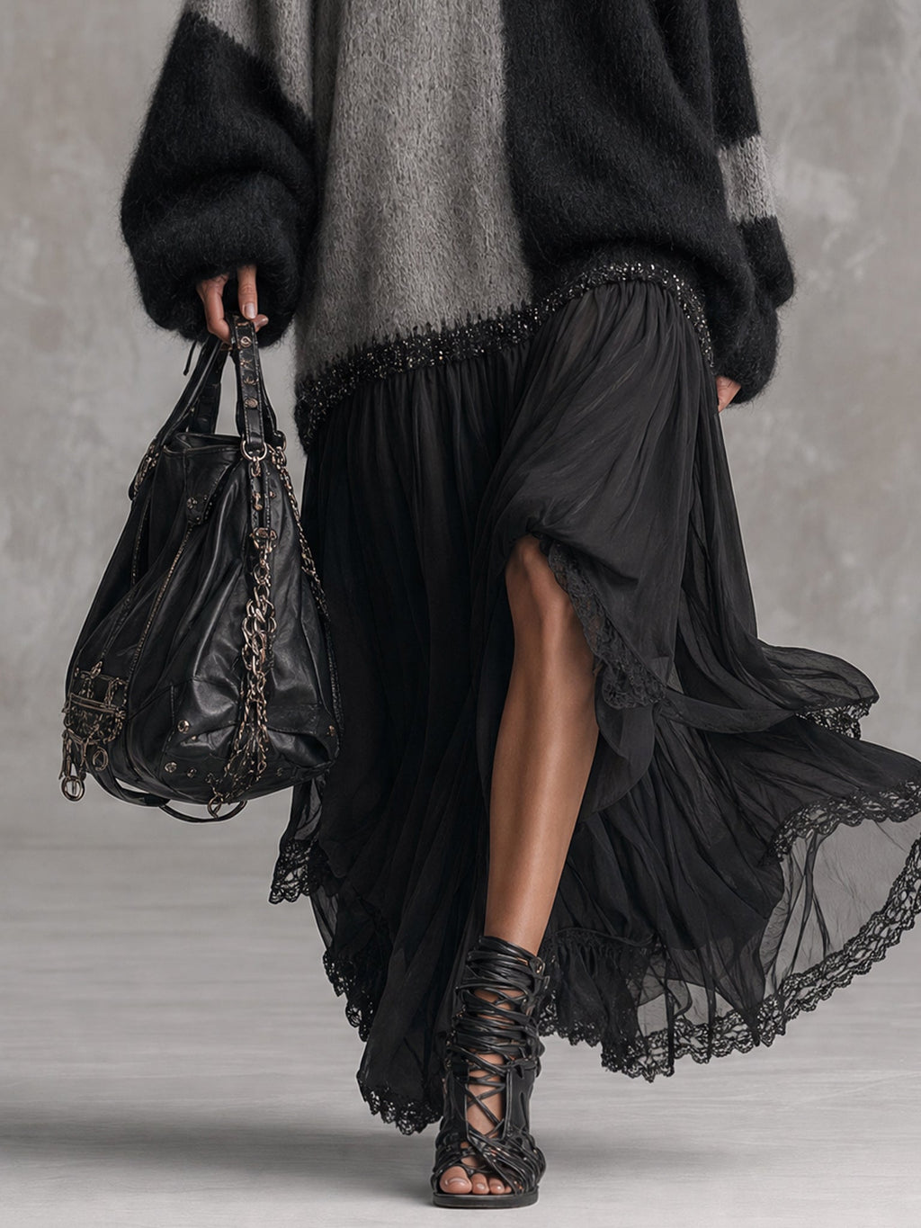 Vestido Largo Oversize de Punto