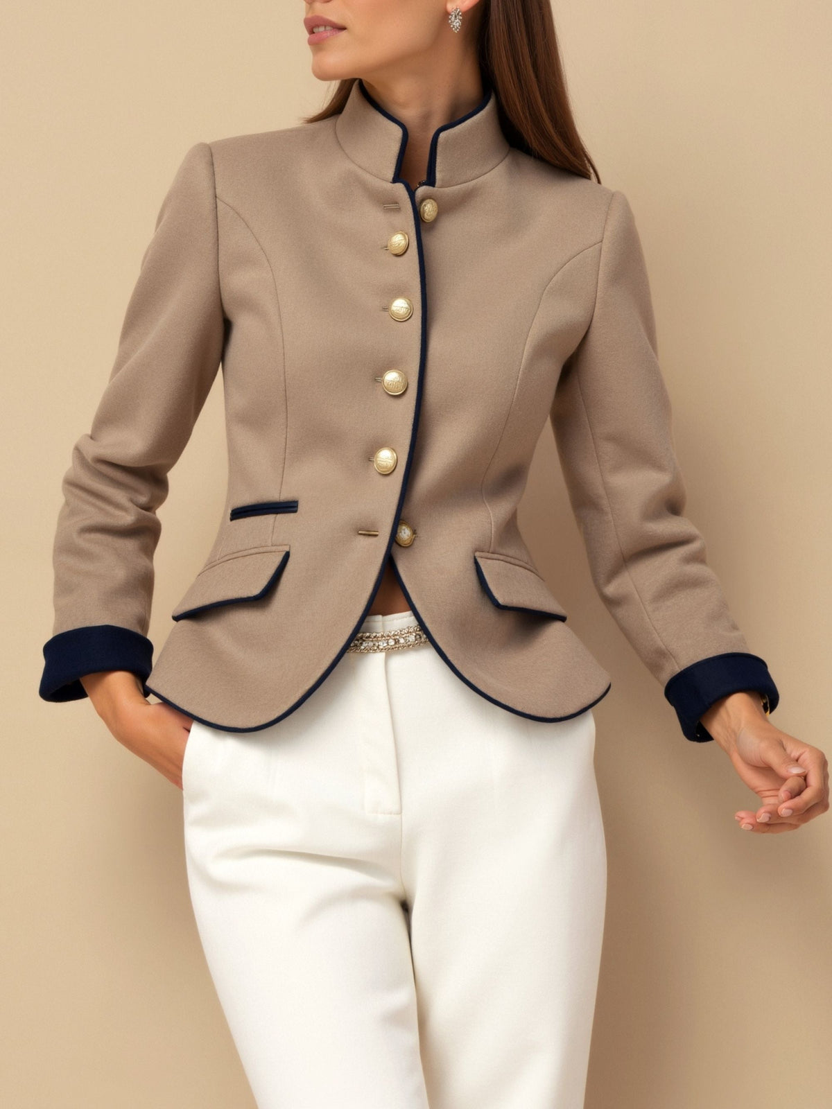 Chaqueta tipo abrigo Vintage con botones