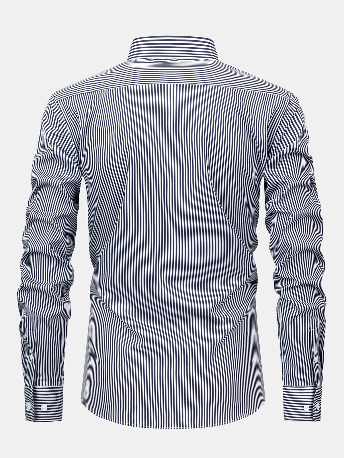 Camisa con botones de rayas de manga larga