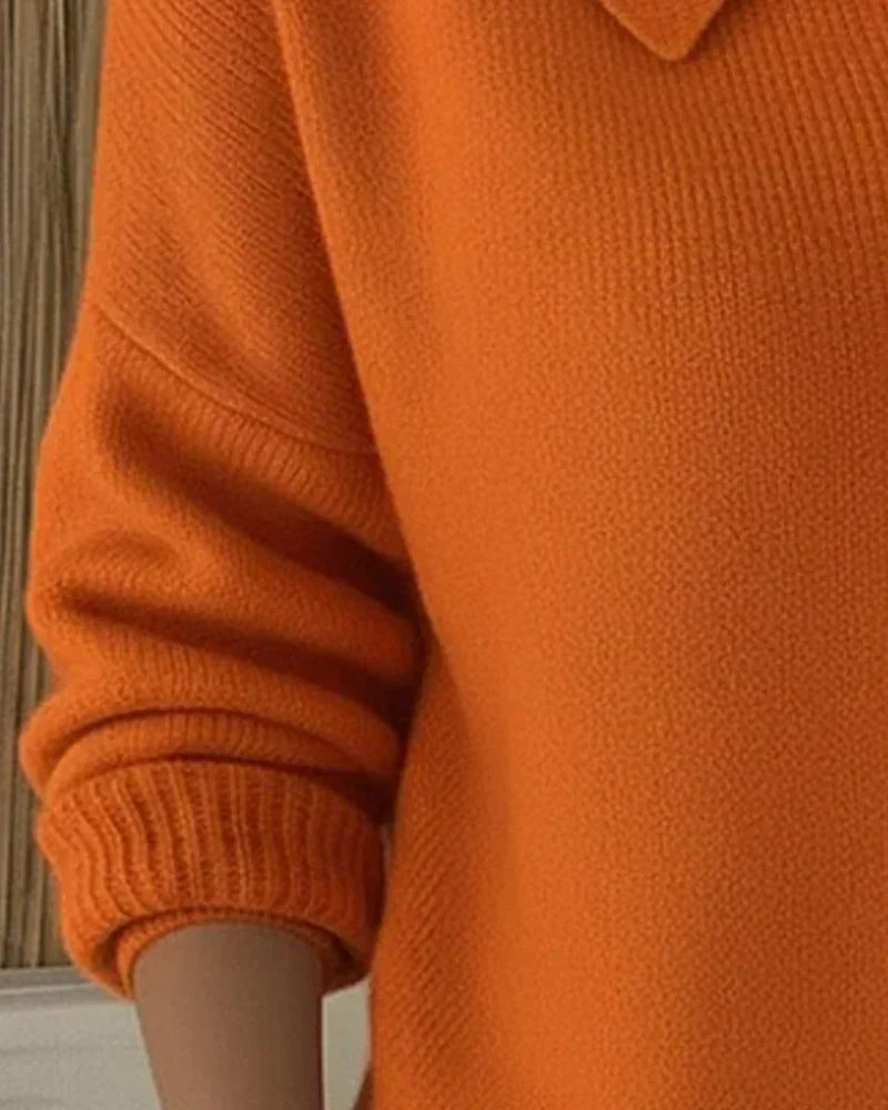 Jersey de Punto con Cuello Camisero