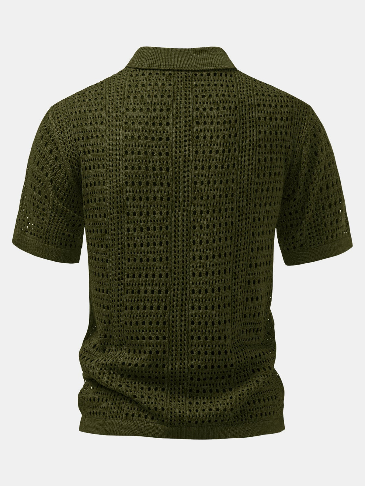 Crochet V-neck polo shirt