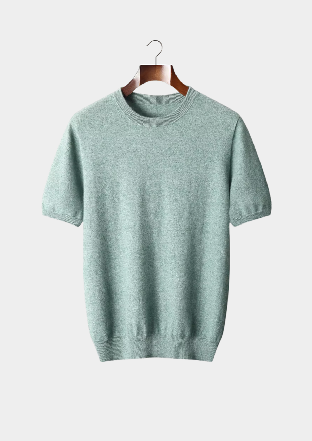 Camiseta clásica de cuello redondo 100 % cachemira