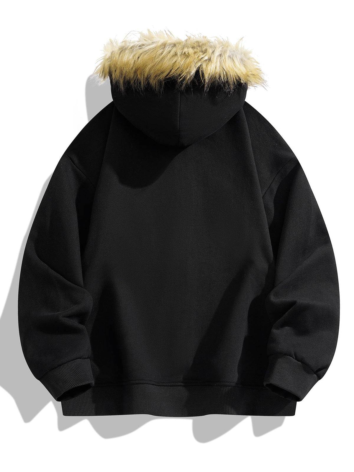 Kapuzenpullover mit Reißverschluss und Kunstfellkragen in lässiger Passform