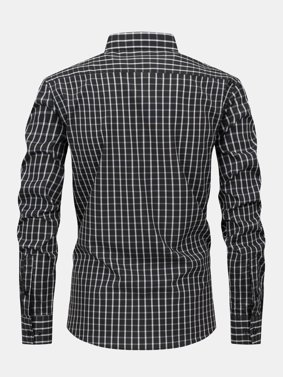 Camisa con botones de cuadros de manga larga