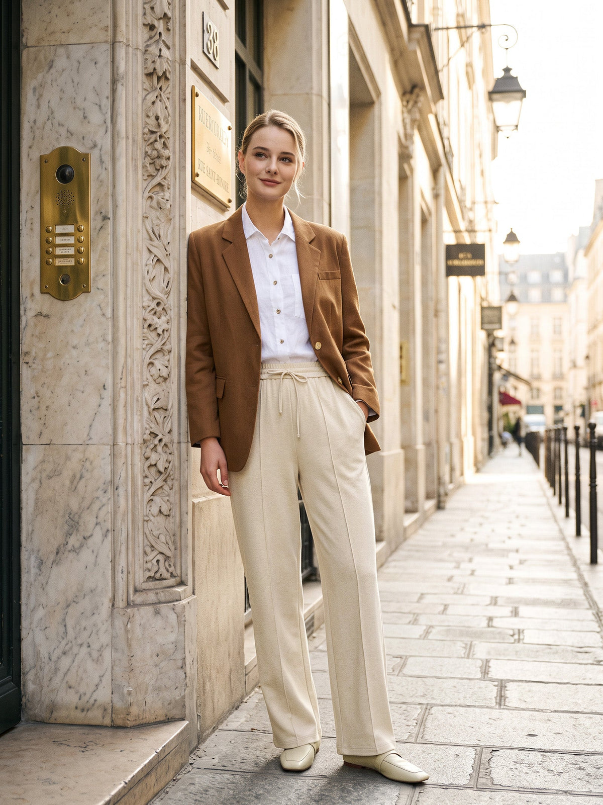 Blazer entallado en lyocell-lana