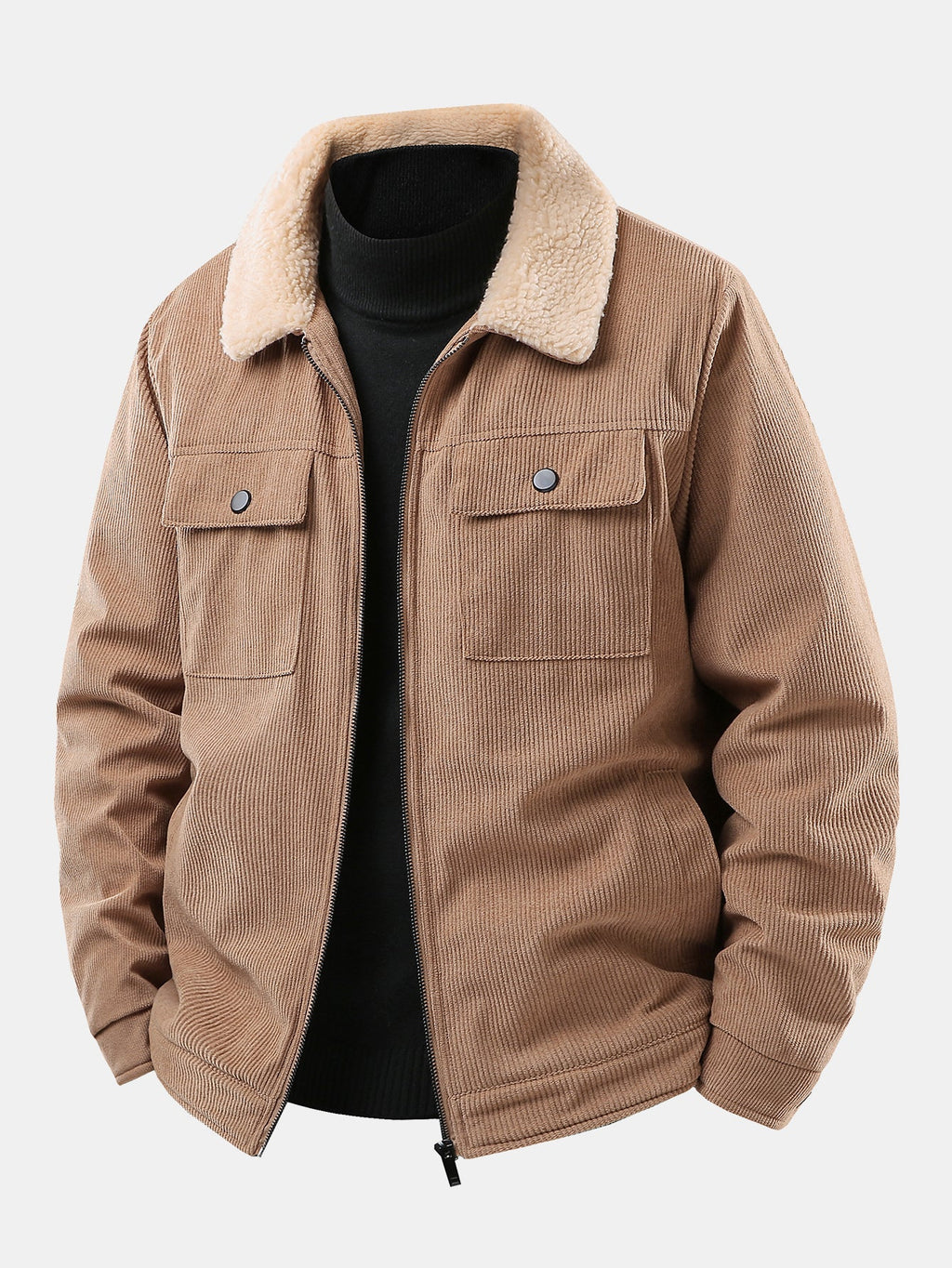Zip-up jacket with pockets