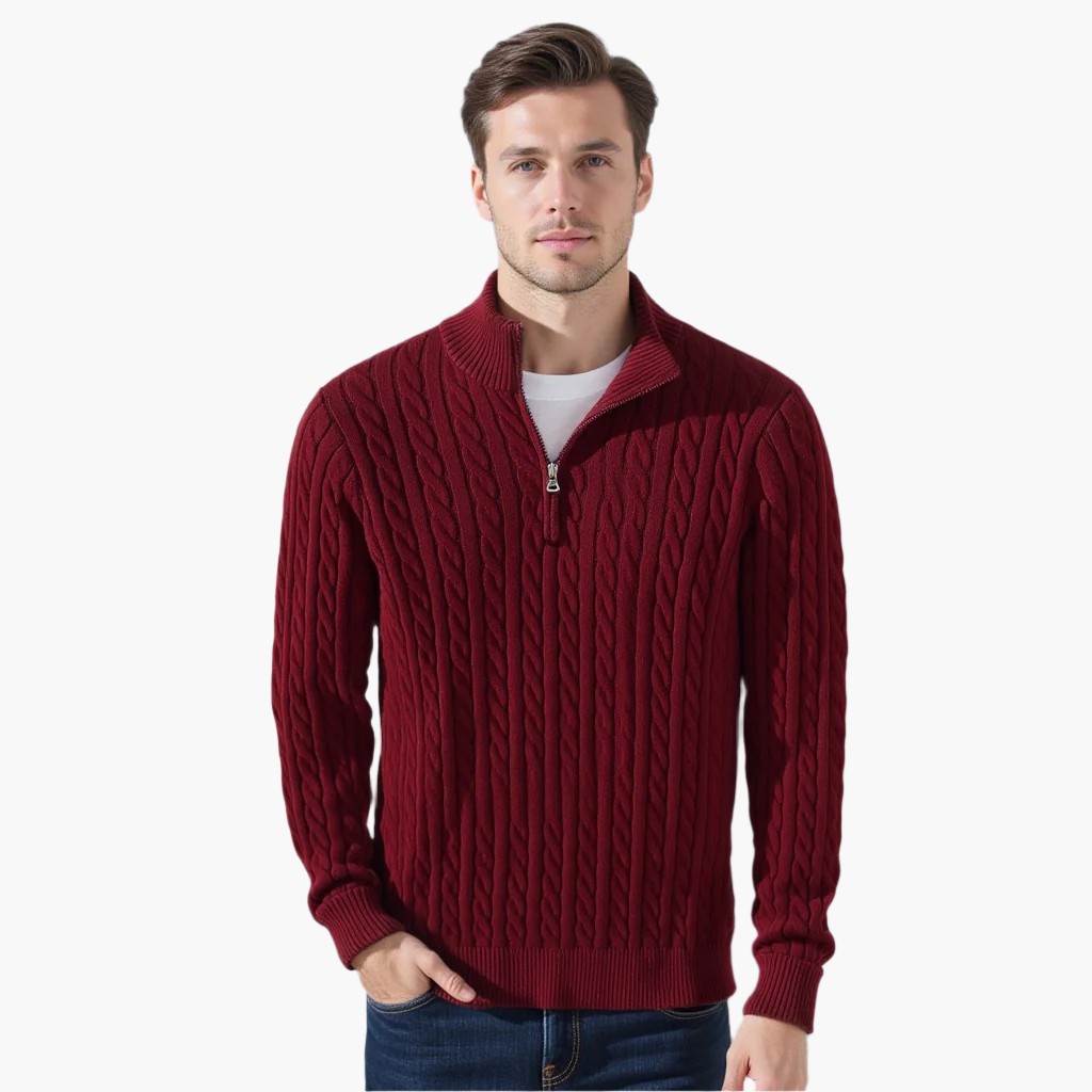 Jersey Trenzado Media Cremallera