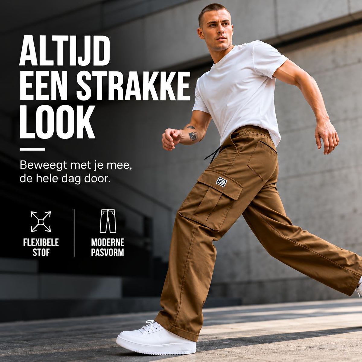 Pantalón cargo holgado para hombre