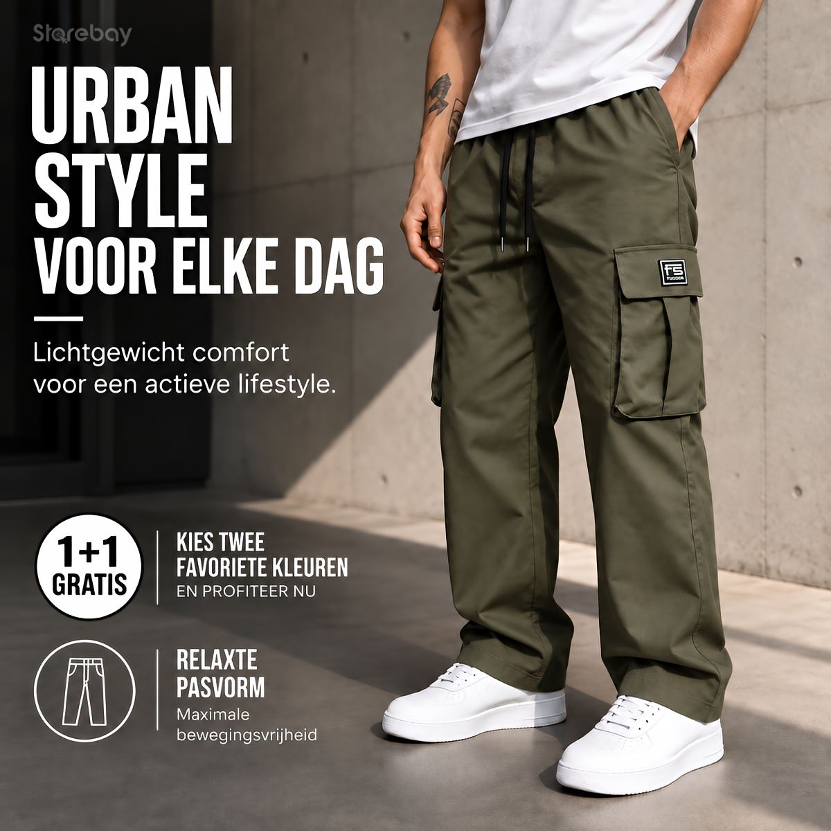 Pantalón cargo holgado para hombre