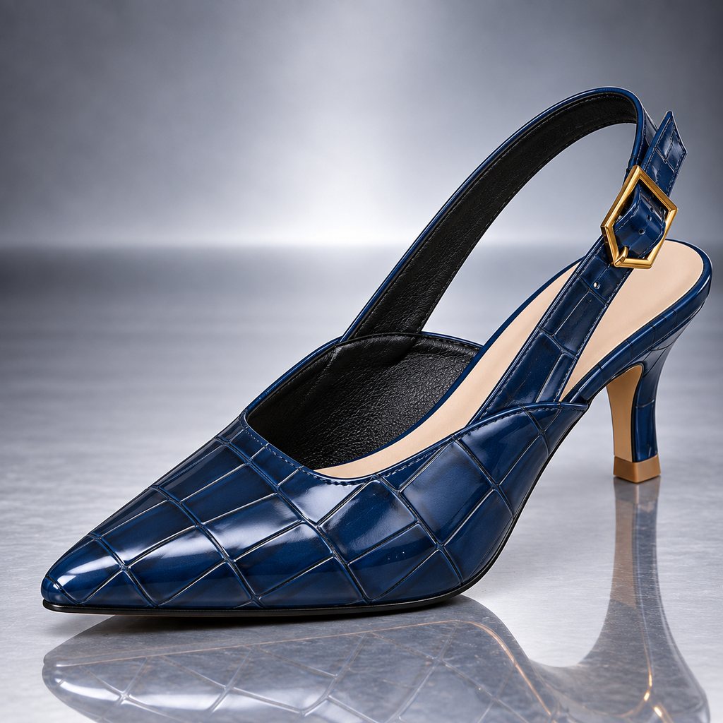 Tacones destalonados efecto croco