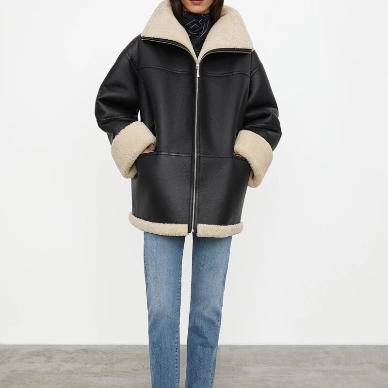Chaqueta con cálido forro de pelo